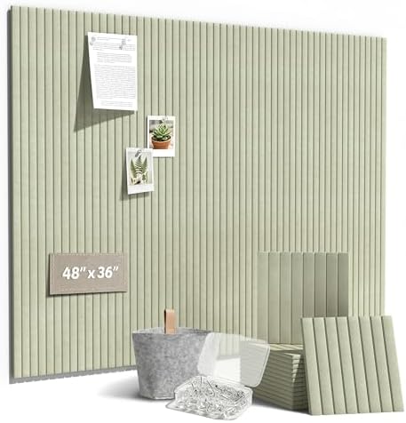 Large Felt Bulletin Board 48x36 Cork Board for Office - Sage Green