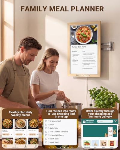 Digital Calendar 2026, 15.6-inch Electronic Calendar for Wall, Touch Screen Smart Digital Planner with Kids' Chores Chart/Meal Plan/Streaming Services/Photo Display, Remote Control Supported