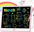 Hockvill LCD Writing Tablet for Kids 16 Inch, Toys for Girls Boys Drawing Pad for 3 4 5 6 7 Year Old Kids Toys, Christmas Birthday Gift for Kids, Toddler Doodle Board Travel Essentials - Pink