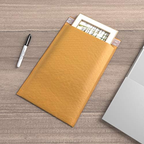 Amazon Basics Kraft Padded Bubble Mailers with Bubble Wrap Protection, Self-Seal, Strong Adhesive for Shipping, 8.5" x 14" (Internal Size - 8.25" x 13.75"), Brown, 100-Pack