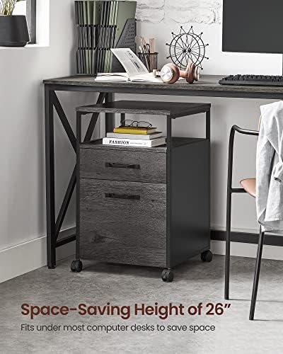 VASAGLE 2 Drawer File Cabinet, Rolling Printer Stand