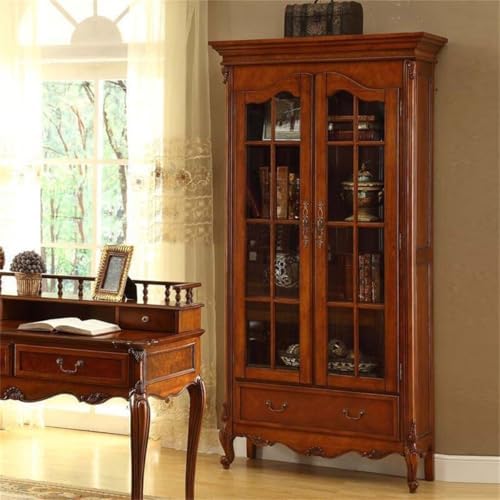 Sepia Timber Vertical Closed Back Organizer Shelf with 3/4/5 Shelves American Bookcase Retro Study Multi-layer Bookshelf Storage Unit Floor-standing Shelf Home Use Brown 41.3"L x 15"W x 78.7"H