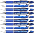 ExpressDesigns™ Personalized Ballpoint Pens - Click action - Custom - Black writing ink - The Sleeker - Full color Printed Name Pens w//Your Logo/Text/Message Includes Personalization - 12 Qty (Blue)