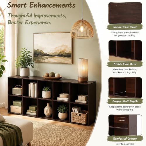 Storage Organizer, Pine Wood Bookshelf, Cube Shelf, Open Display Bookcase