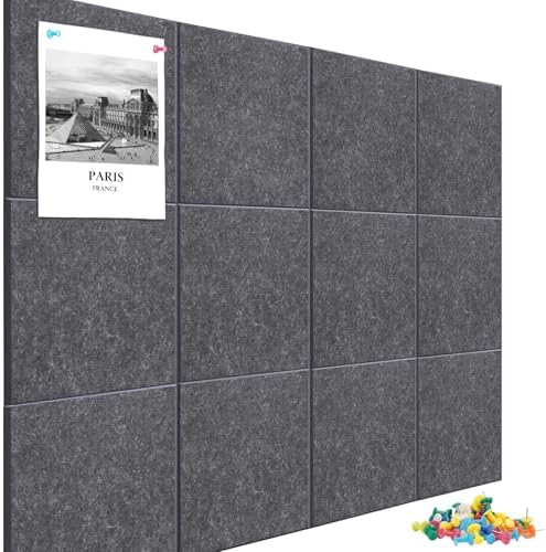 48" x 36" Felt Bulletin Board & Cork Board Alternative, Dark Gray