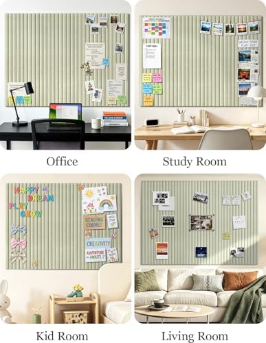 Large Felt Bulletin Board 48x36 Cork Board for Office - Sage Green
