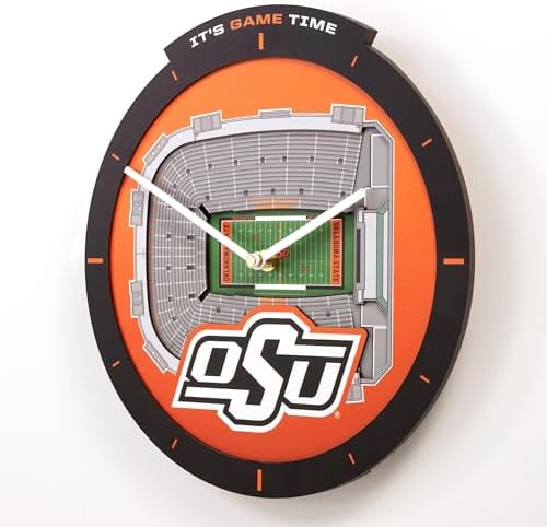 YouTheFan NCAA Oklahoma State Cowboys StadiumView 3D Wall Clock