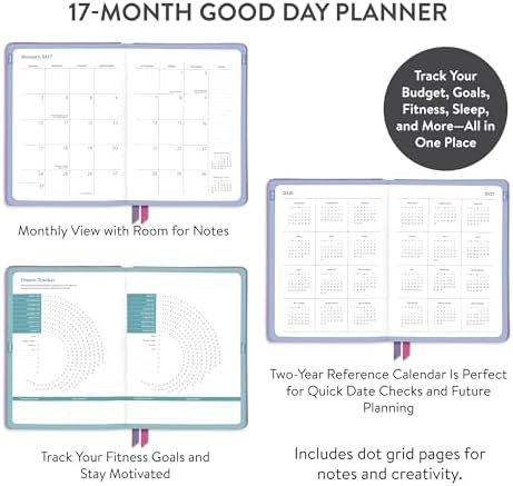 Orange Circle Studio Vibrant Poppies 2027 Good Day Monthly Planner 17-Month Hardcover, 5.5" x 7.75", Lay-Flat Coptic Binding,100 GSM Acid-Free Paper, Monthly Calendar, Dot Grid Notes, Desk Planner Set