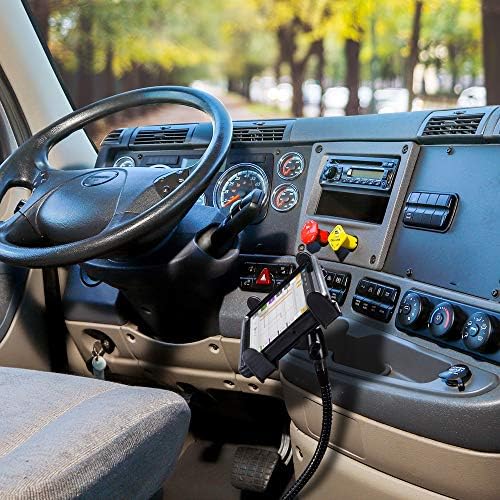 ARKON Mounts Car or Truck Seat Rail Tablet Mount 28" Gooseneck | Universal Fit | 360° Adjustable Viewing | Solid Flexible Arm | Compatible with iPad, Samsung, Google, & More | TAB192L28