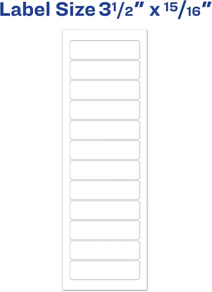 Avery White Computer Labels,15/16" x 3-1/2",Dot Matrix and Pin-Feed Printers, 5,000 Labels (4013),(Pack of 6)