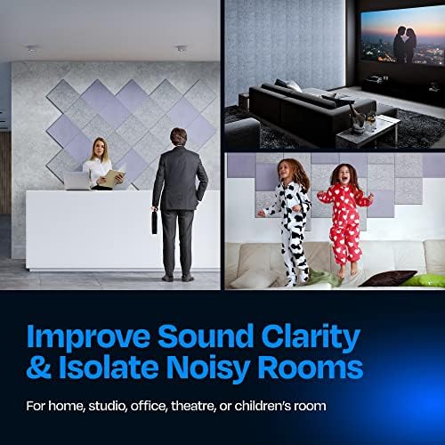 Acoustic Panels 12-Pack Soundproof Wall Panels 12"X12"X0.4" Sound Panels High Density Sound Dampening Panels - [Light Gray Square]