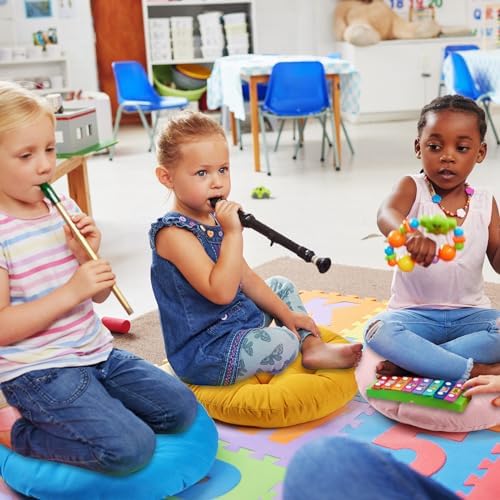 Fumete 12 Pcs Round Floor Pillows Cushions Seating 16 x 16 Inches Floor Round Cushions for Kids Toddlers Flexible Reading Chair Pillows for Classroom Home School Playing Supplies(Bright Color)