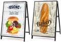 USCNC 2 Pack Heavy Duty A-Frame Sidewalk Sign 24 x 36 Inch, Portable Double-Sided Sandwich Board Slide-in Folding Metal Signboard (Frame only，No white board)