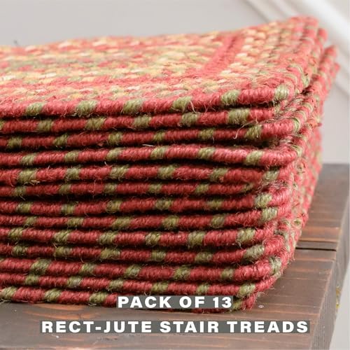 Homespice Cider Barn Jute Braided Stair Treads, Rect 8x28 Set of 13
