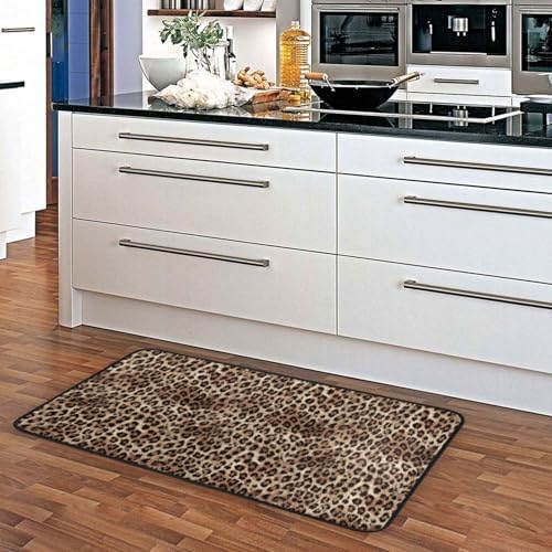 Sexy Leopard Print Kitchen Rug Floor Comfort Mats Bath Rugs Entryway Welcome Non Slip Area Rug for Bedroom Living Room Doormats Home Decor 39" X 20"