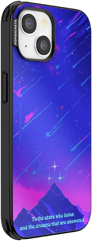 PopSockets iPhone 13 Phone Case with MagSafe, Wireless Charging Compatible, Bookish - Mirror Starfall