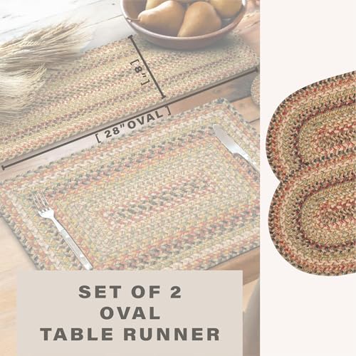 Homespice Kingston Jute Braided Table Runner, Oval 8x28 Set of 2
