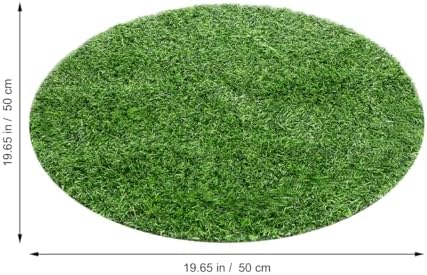 Simulated Grass Round Table Mat 19.68In Artificial Tabletop Grass Mat Decor Lightweight Green Placemat for Indoor Outdoor Dining Parties Weddings