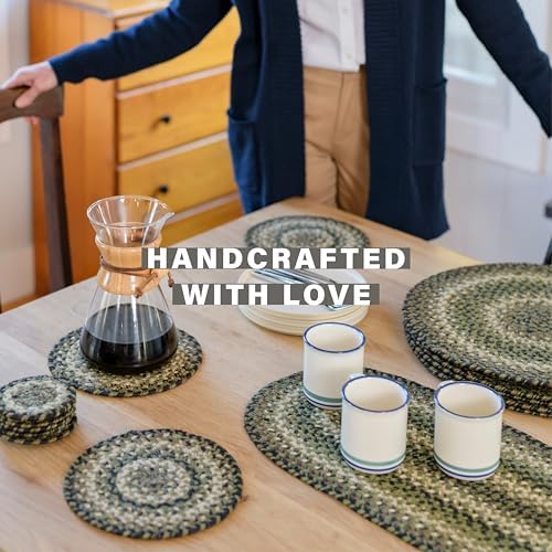 Homespice Pinecone Jute Braided Table Runner for Rustic Decor, Rect 11x36