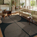 Lahome Modern Rainbow Easy Jute Outdoor Rug 6x9, Black Patio Classroom Rug