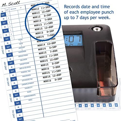 Pyramid Time Systems - 3600SSK1 Time Clock and Document Stamp | With SmartSite LED Alignment and Tri-View Window, Includes 125 Time Cards, Time Card Rack, Ribbon, 2 Security Keys