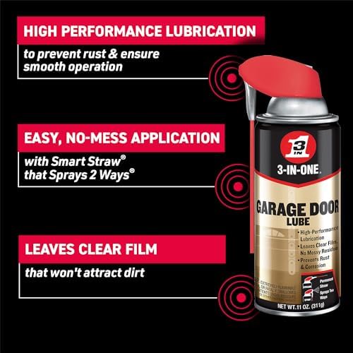 3-IN-ONE Garage Door Lubricant with SMART STRAW SPRAYS 2 WAYS, 11 OZ