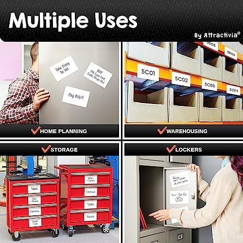 Attractivia Dry Erase Magnetic Labels 5.6 x 3.7 in, Dry Erase Magnets, 36-Pack, White Erasable Write-On All-Purpose Labels, for Office, Education, Home, Whiteboard