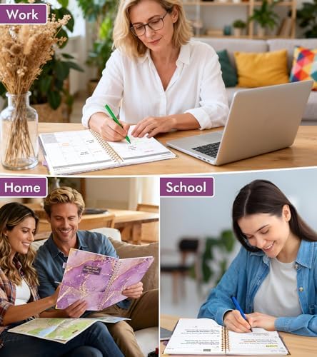 Academic Planner 2026-2027, 18 Months Weekly and Monthly Hardcover Planner, July 2026 - December 2027, 8.5" x 11" A4 Large Daily Calendar Planner Book with Tabs, Spiral College School Agenda Organizer for Student Teacher, Purple Marble