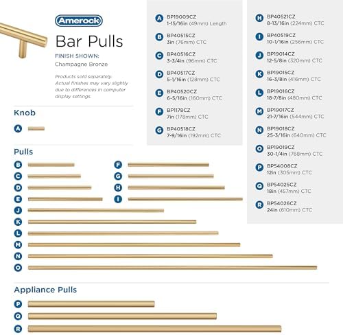Amerock 8-13/16" Bar Pulls Champagne Bronze Drawer Pull