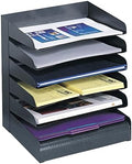 Safco Desk Organizer, 6 Shelves, Office and Classroom Mailbox, Mail Sorter, Commercial Grade Steel, Black