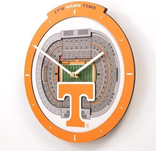 YouTheFan NCAA Tennessee Volunteers StadiumView 3D Wall Clock