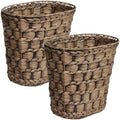 happimess Miles 4.5 Gal Oval Wicker Wastebasket, Brown, Set of 2