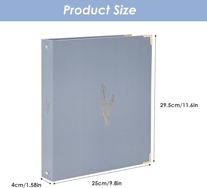 EOOUT 6 Pack 3 Ring Binders 1 inch, Three Round Ring 1'' Binders with 2 Pockets Interior, 6 Gold-Stamped Floral Color, Fits 8.5'' x 11'' Letter Size Paper for School Office Supplies