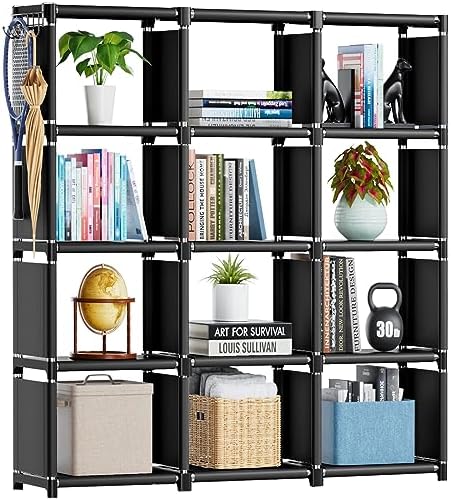 Mavivegue Book Shelf, 12 Cube Storage Organizer, DIY Bookcase
