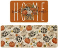 Baccessor Fall Pumpkin Basket Kitchen Rugs Set of 2,Thanksgiving Autumn Home Sweet Home Farmhouse Mat Washable Non Slip Low-Profile Indoor Floor Holiday Hallway Laundry Sink Decor 17x29 and 17x47 Inch