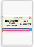 300 Bright White Smooth Card Paper Sheets - 4" X 6" (4X6 Inches) Photo|Card|Frame Size - 80# (80 lb/Pound) Cover Weight - Quality Paper for Consistency in Print as a Result of The Smooth Finish