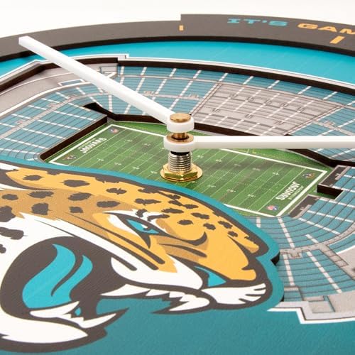 YouTheFan NFL Jacksonville Jaguars StadiumView 3D Wall Clock