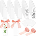 Yeaqee 100 Pcs Arch Shaped Clear Acrylic Bookmark Blanks with Ribbon