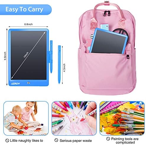 LCD Writing Tablet Colorful 10 Inch Electronic Graphics Doodle Board eWriter Drawing Pad with Memory Lock Kids & Adults Home School Office Handwriting Tablet Gifts(Blue)
