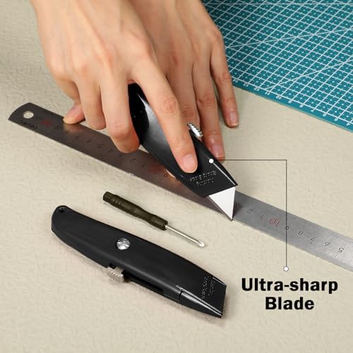 Reginary 30 Pcs Box Cutters Bulk, Utility Knives, Black