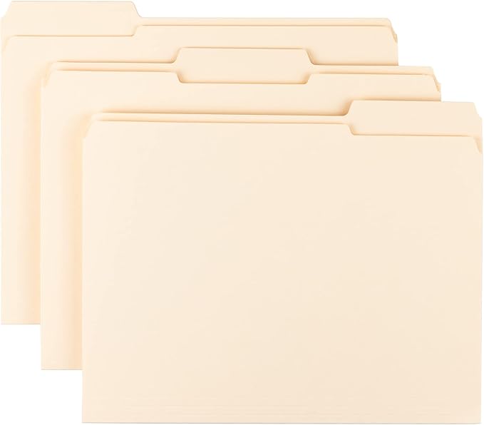 Smead File Folder, Reinforced 1/3-Cut Tab, Letter Size, Manila, 45 Per Box (10438)