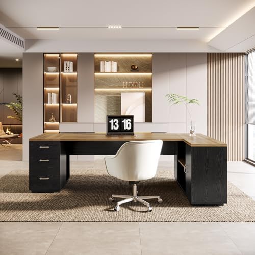 Tribesigns 86" L-Shaped Executive Office Desk, Extra Large Home Office Desk