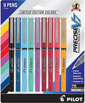 PILOT Precise V7 Rollerball, Limited Edition Assorted Colors, Pack of 9
