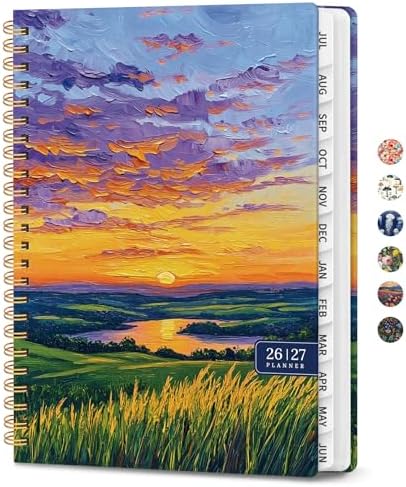 Large Planner 2026-2027, A4 (8.5" x 11") Hardcover Weekly & Monthly Planner July 2026 - June 2027 with Monthly Tabs, Academic Planner for School, Work and Office, Golden Horizon