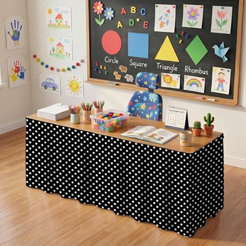 Teacher Desk Skirt for Classroom Ruffle Table Skirt Back to School
