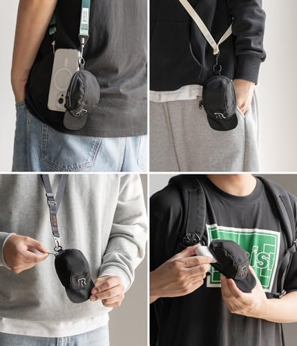Ringke Mini Pouch Cap with Carabiner, Small Bag for Universal Wireless Ear Buds, Durable Waterproof Keychain Accessories Compatible with AirPods Pro 3rd Generation and AirPods 4 Case - Black