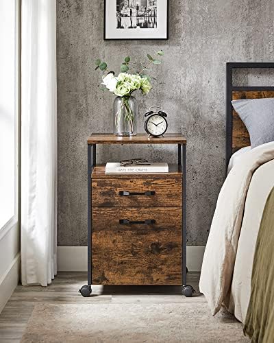 VASAGLE 2 Drawer File Cabinet, Rolling Printer Stand