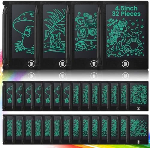 Zhehao 32 Pcs LCD Writing Tablet for Kid Mini Doodle Board,Black