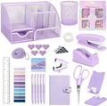 Office Supplies,Desk Accessories,Stapler and Tape Dispenser Set,1000 Staples,Staple Remover,Pen Holder,Folding Phone Holder,Journal Notebook,Ballpoint Pen,Scissor,Ruler,Clear Tape,Sticky Notes,Ect