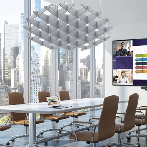 Acoustic Ceiling Panels Sound Absorbing Panels, Hexagon Gray